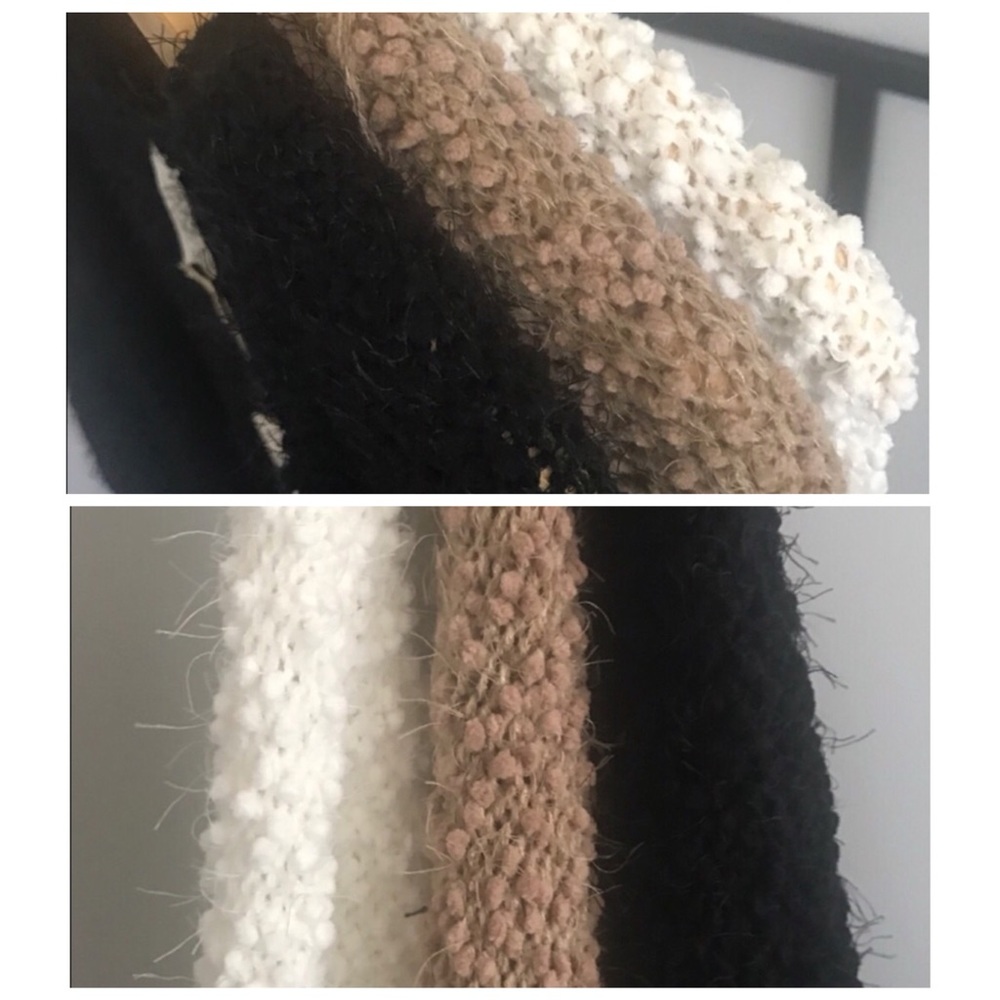 Tan Soft Popcorn Open Knit Cardigan - Picture 4 of 6